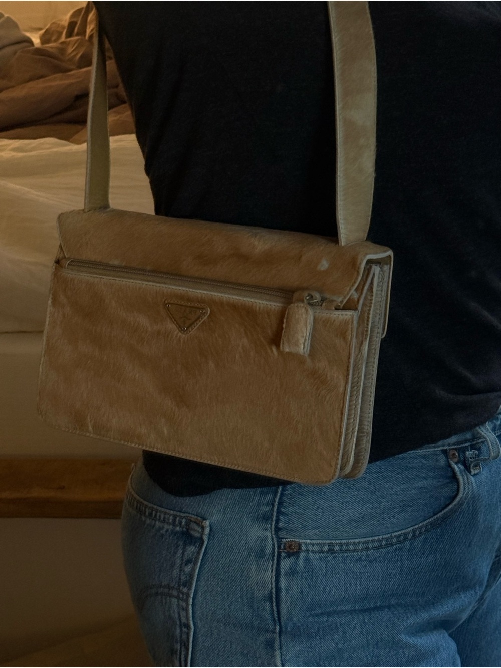 Prada Vintage Neutral Ponyhair Bag - Picture 7 of 9